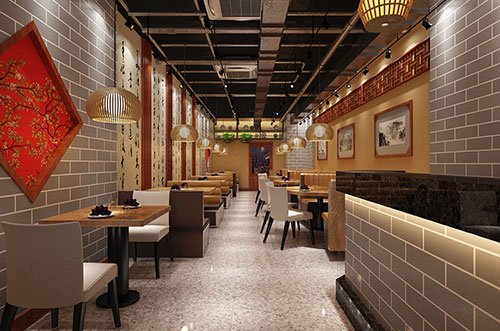 玉环传统中式餐厅餐馆装修设计效果图